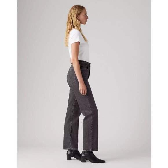 NWT Levi's Ribcage Straight Jeans in Well Worn Black 25 x 27 - Picture 3 of 8